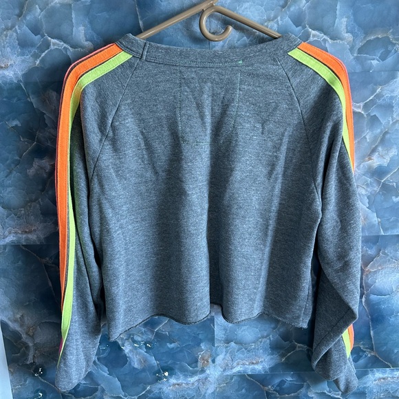 Aviator Nation Gray Sweater with Rainbow Stripes/ Size S - Picture 5 of 8